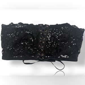 NWT Intimissimi Women’s  Italian lace  bandeau Strapless‎ bra 36B Black And Gold